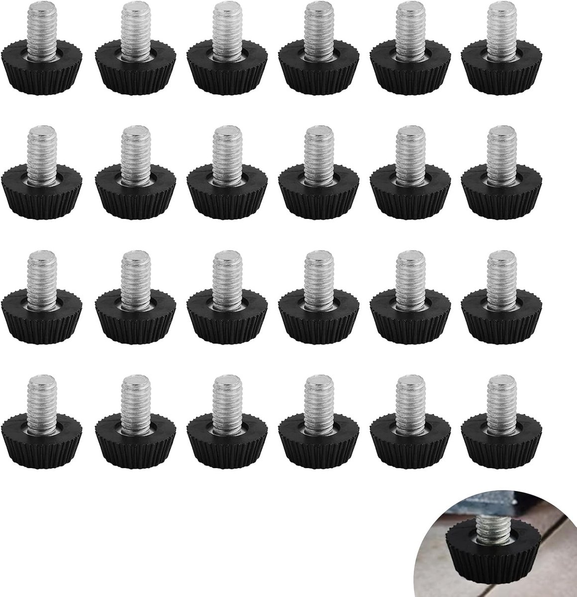 Meubelvoeten 24PCS M6 x 9 x 16mm - Verstelbaar - Antislip en vochtbestendig - Bescherming voor meubels - ShopVlot
