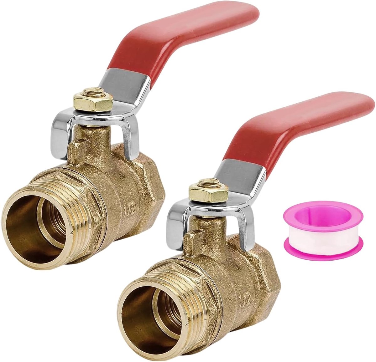 Messing kogelkraan 1/2 inch - 2 stuks - hoge duurzaamheid - ideaal voor waterafsluiting - ShopVlot