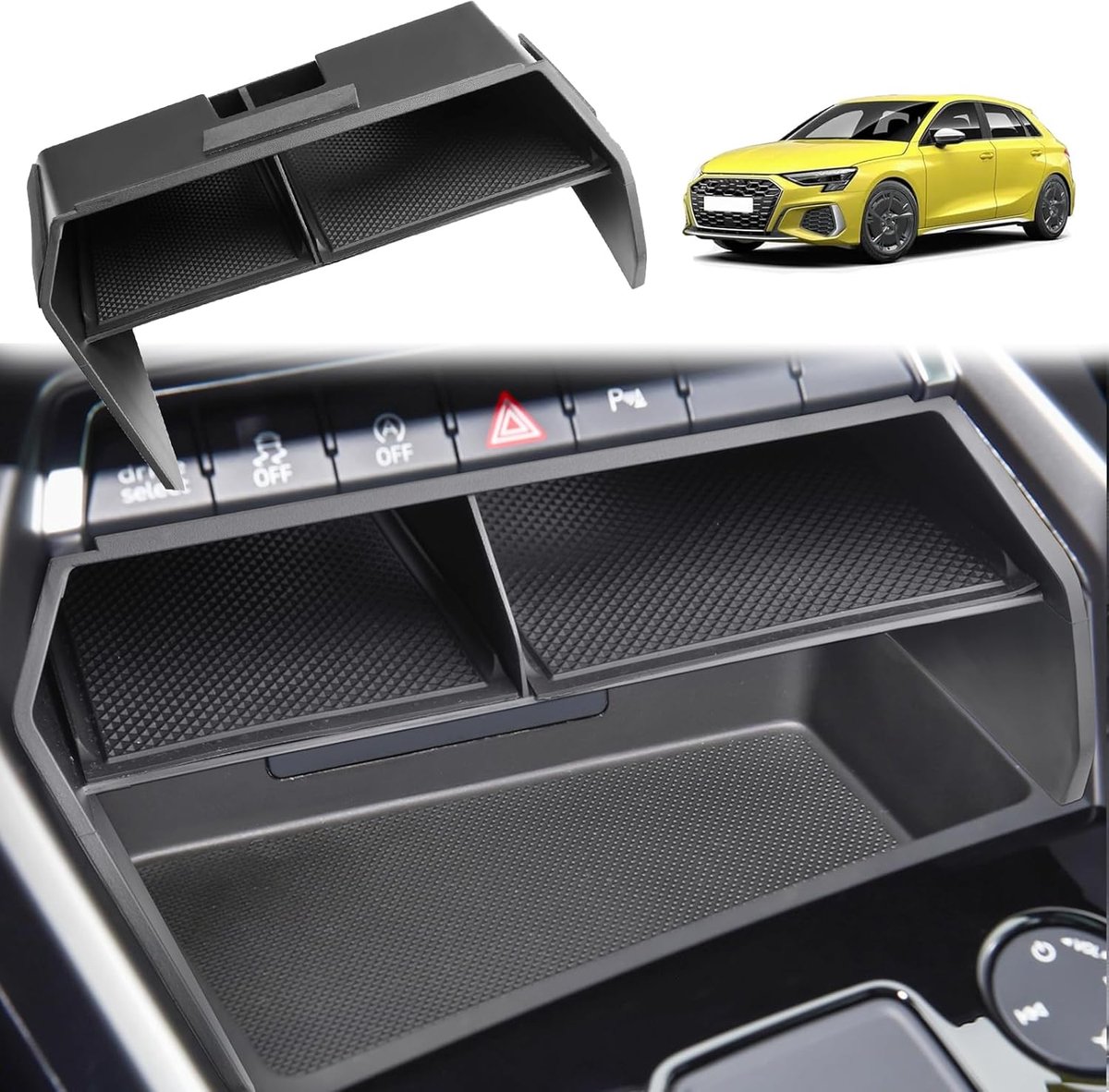 Center console opbergdoos voor Audi A3 8Y Sportback 2020-2024 - Organizer tray - Extra opbergruimte - ShopVlot