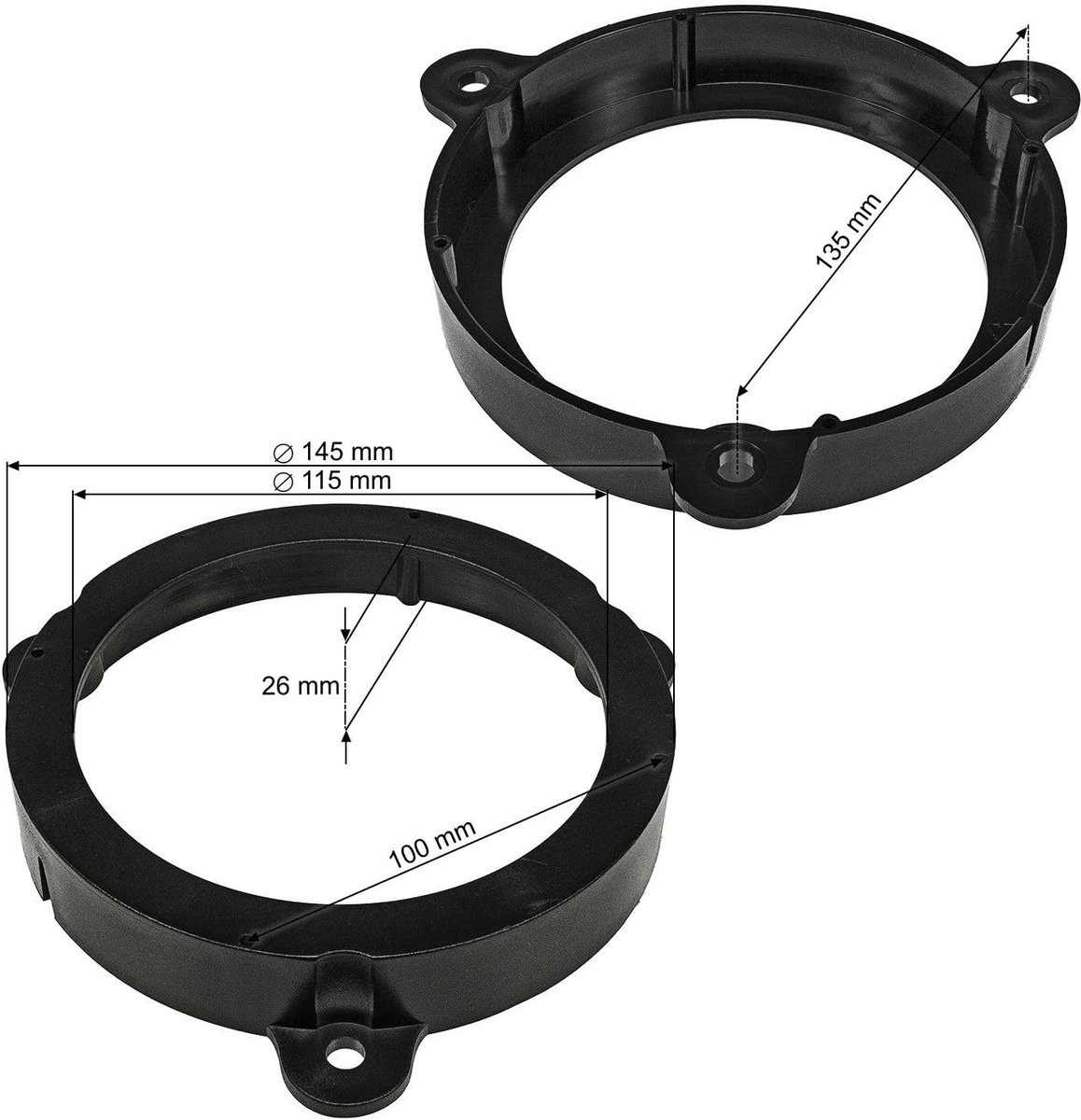 Speakeradapter - 130mm DIN - voor Renault Megane 3 en Dacia Logan Sandero - vervang originele speakers - ShopVlot