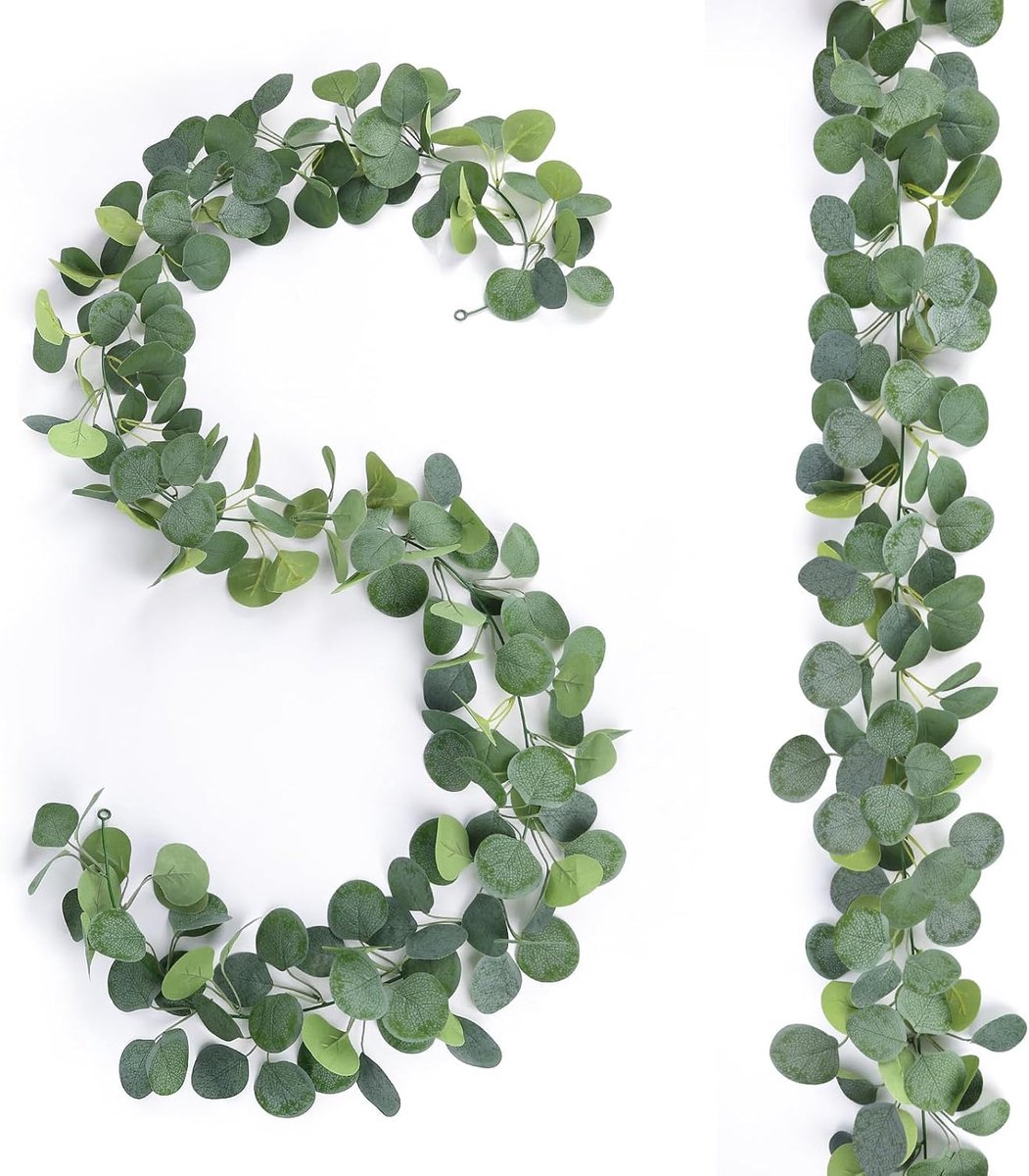 Eucalyptus slinger 1,8 m - kunstplant - groene bladeren - ideale decoratie voor evenementen - ShopVlot