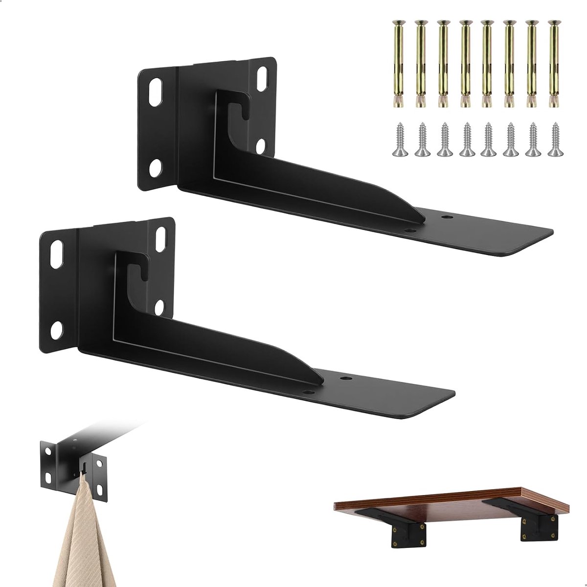 Zware Plankhouders 185x100mm - Uittrekbaar - Met Haken - Ruimtebesparend - ShopVlot