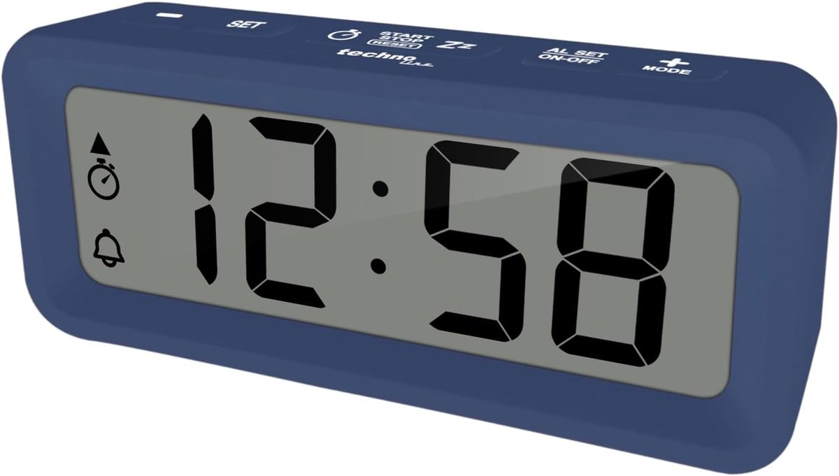 Mini wekker - blauw - temperatuur en luchtvochtigheid - perfect voor reizen - ShopVlot