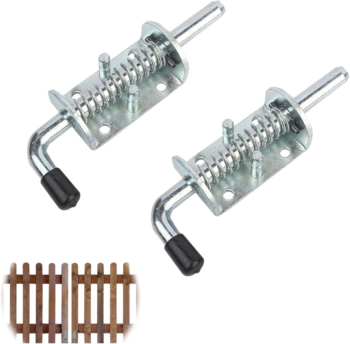 Deursloten 128mm - RVS veer- en schuifsluiting - Corrosiebestendig - Bescherming voor garage en tuin - ShopVlot