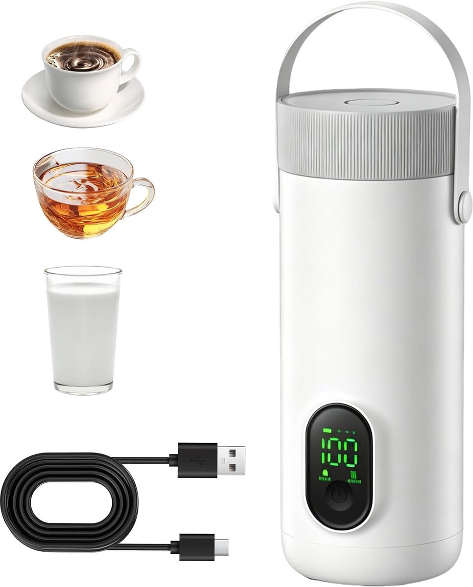 Reiswaterkoker 27000 mAh - roestvrij staal - snel koken in 10 minuten - ideaal voor camping - ShopVlot