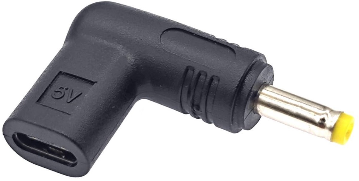 Solidchoice - USB Type C naar DC 4x1.7mm Adapter met 90 Graden Hoek