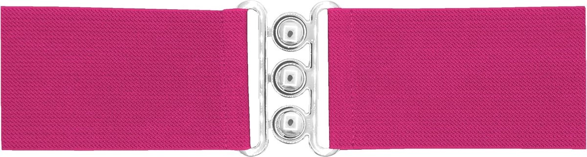 Brede elastische riem 7.5 cm - fuchsia - met gesp - perfect voor dames - ShopVlot