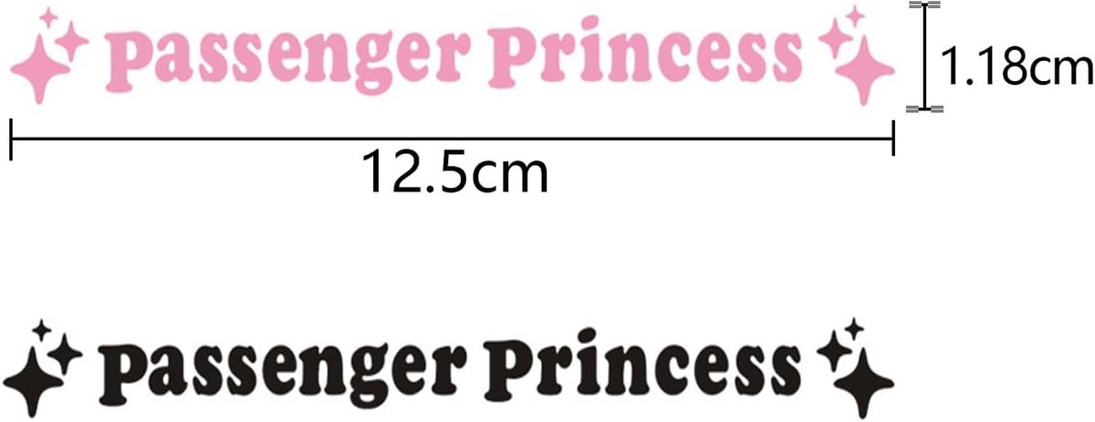 Auto stickers - 4 vinyl decoraties - Passenger Princess ontwerp - Persoonlijke accessoires voor auto - ShopVlot