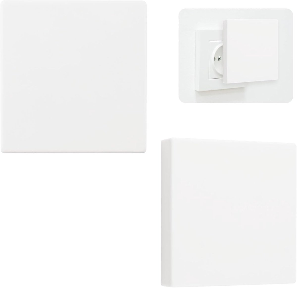 Wandplaat 90 x 94mm - Screwless Snap-in Plastic - Verhoogde hoogte 18mm - Ideaal voor ongebruikte aansluitingen - ShopVlot
