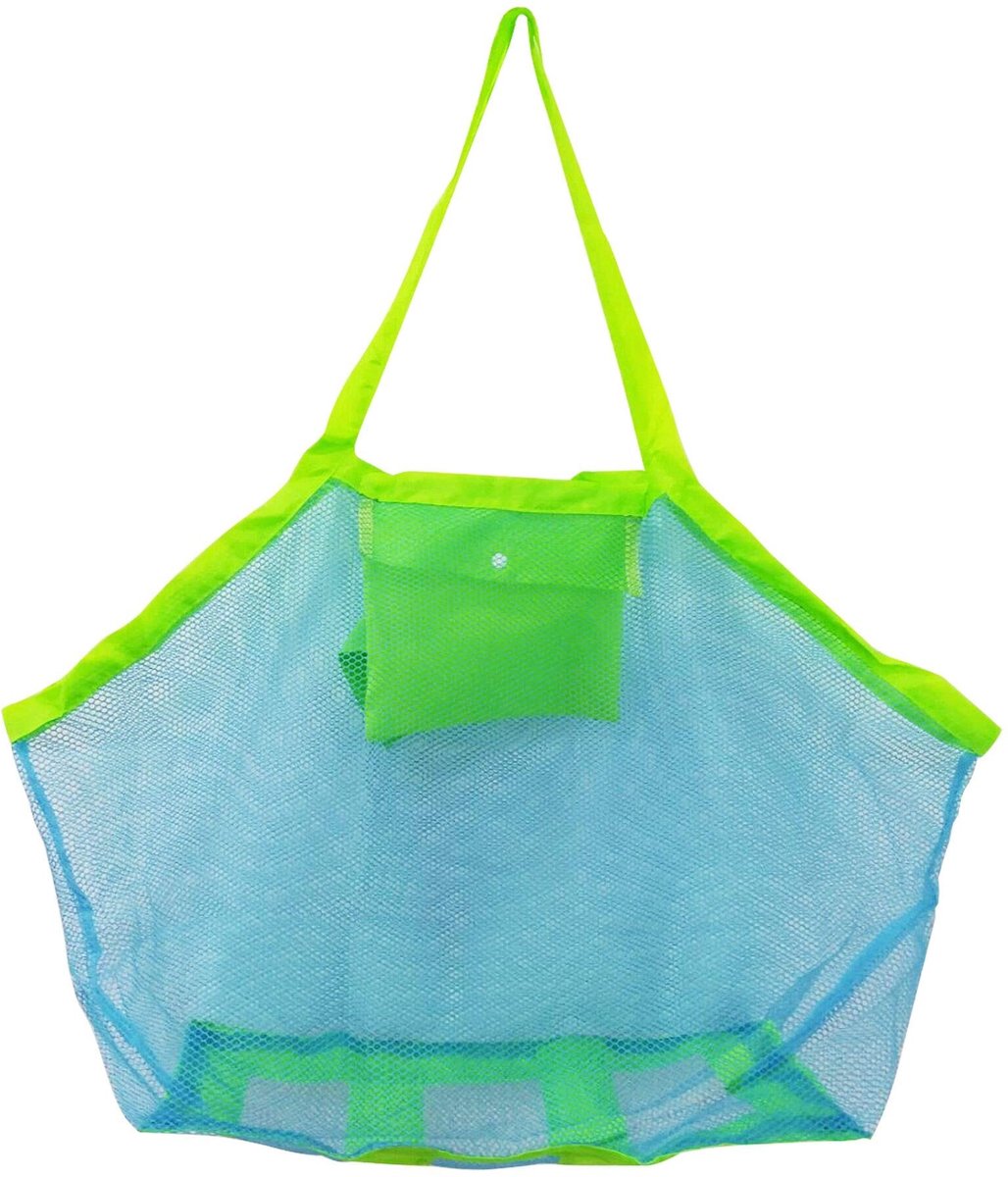 Solidchoice - Grote Mesh Strandtas met Rits voor Kinderen