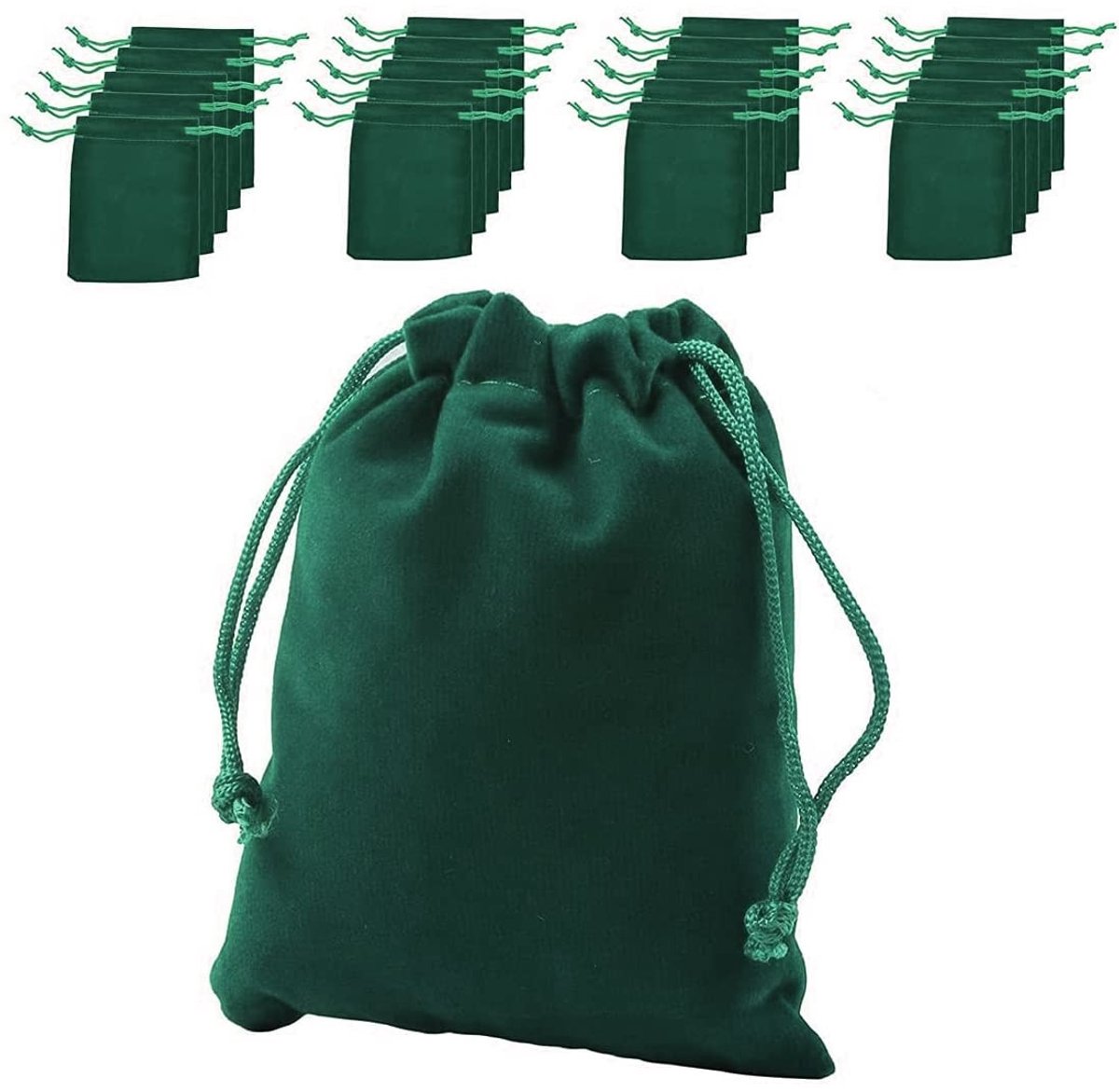 Solidchoice - Set van 20 Jute Sieradenzakjes met Touwsluiting 7 x 9 cm