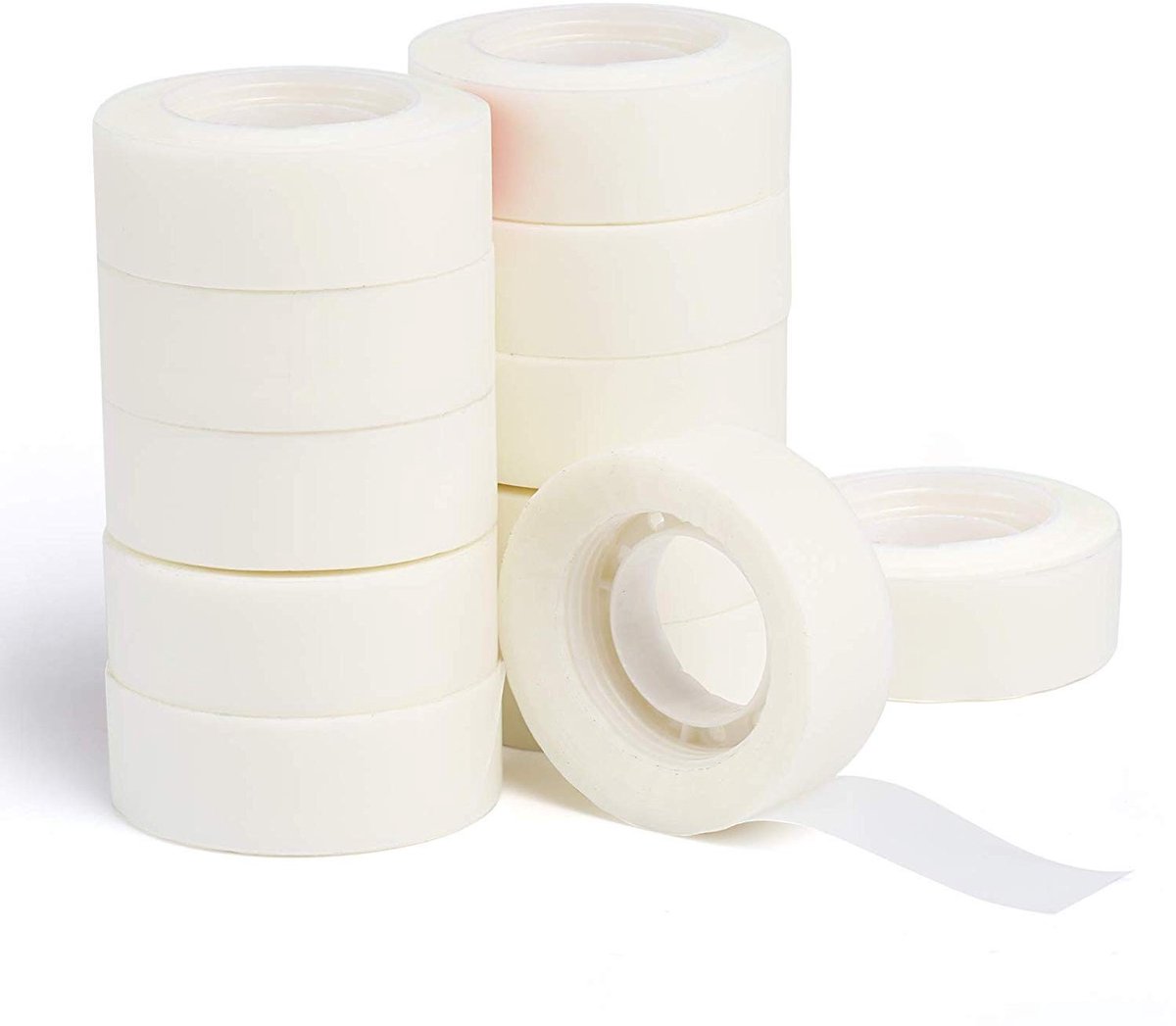 Solidchoice - 12 Rollen Onzichtbare Schrijfbare Plakband, Wit, Zelfklevend