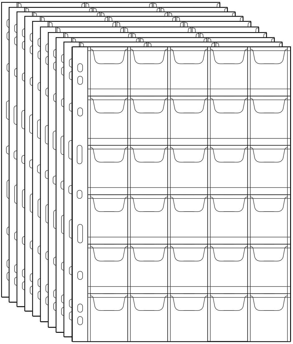 Solidchoice - 10 Bladen Munt Pocket Pagina's met 30 Pockets