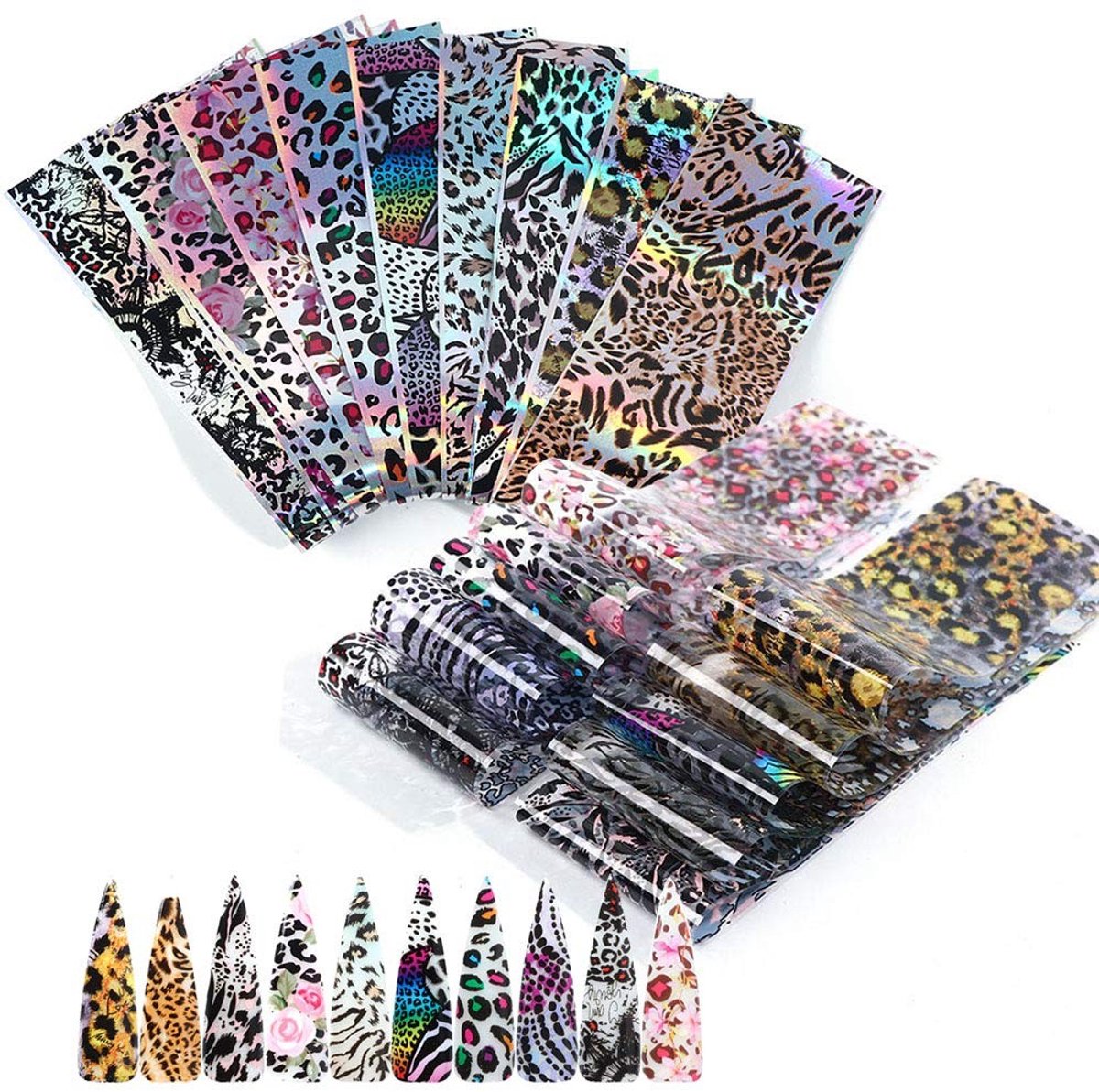 Solidchoice - 20 Vellen Holografische Nagel Art Folie Transfer Stickers