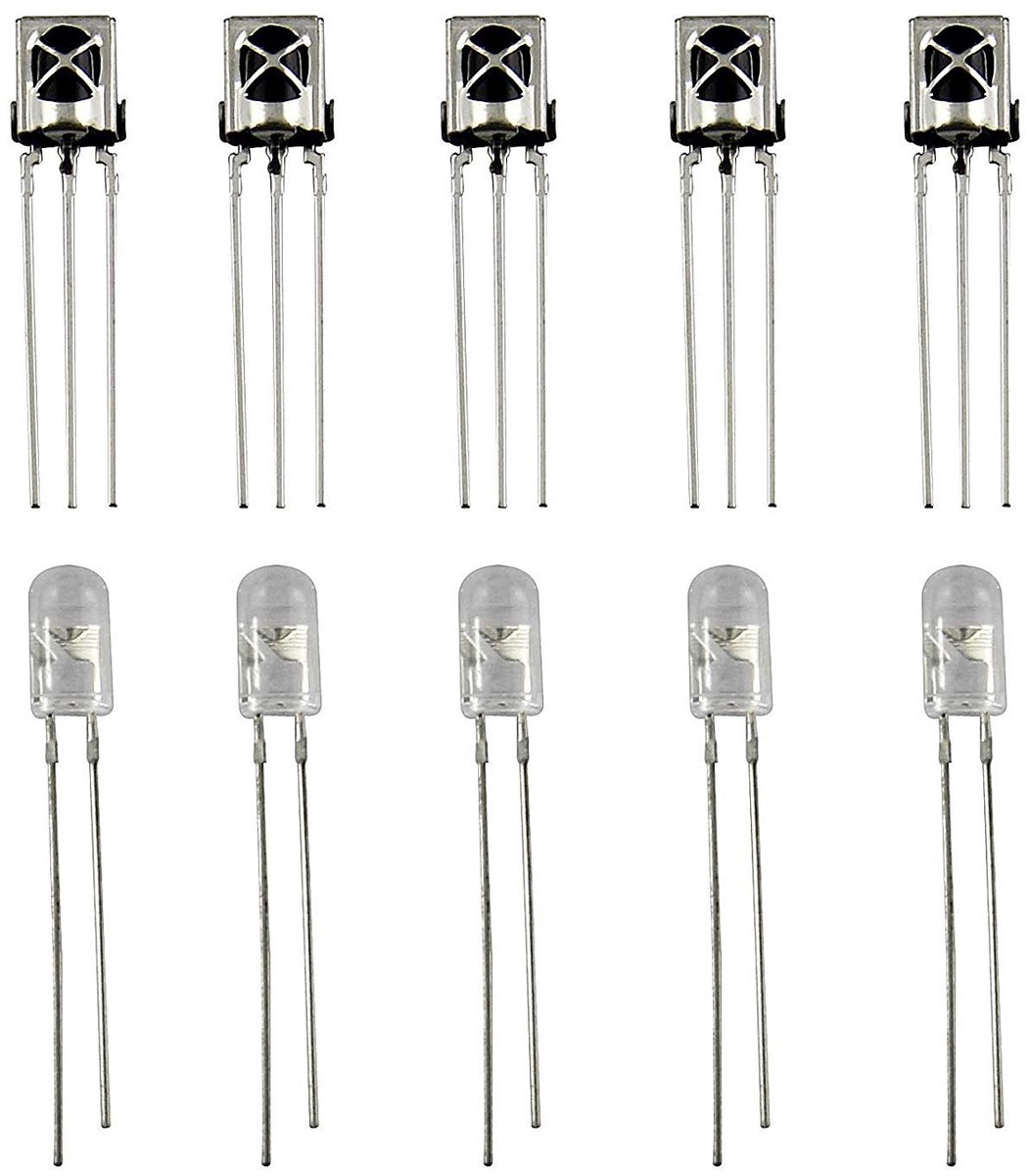 Infrarood diode LED set - 5 paar - compacte constructie - sterke ontvangst voor afstandsbediening - ShopVlot