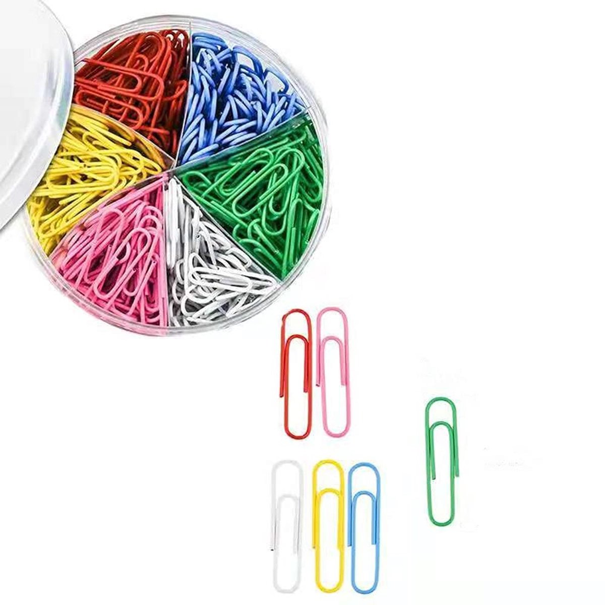 Solidchoice - Set van 600 Metalen Paperclips in 6 Kleuren voor Kantoor en School
