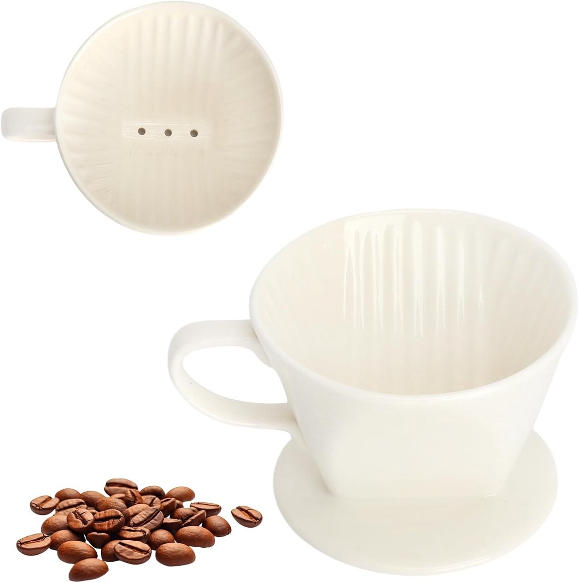 Koffiefilter - Wit - Maat 2 - Keramisch en Herbruikbaar - Voor Thuis en Horeca