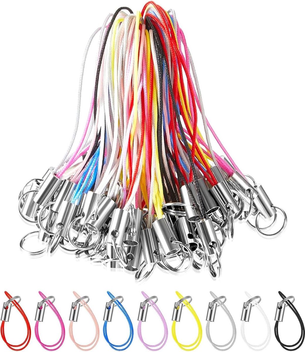 Mobiel lanyard 50 stuks - polsband - met karabijnhaak - ideaal voor pendants - ShopVlot