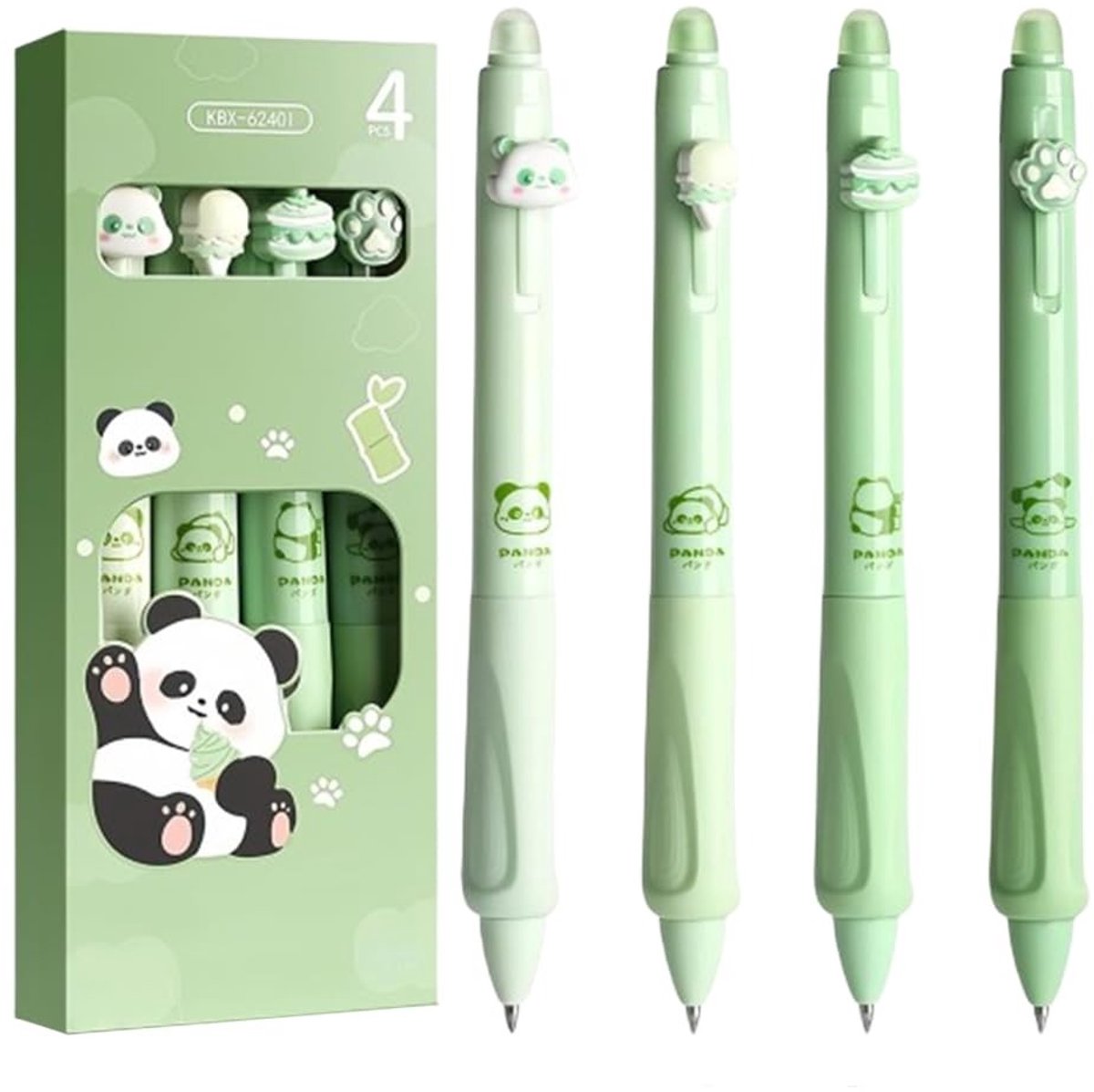 Solidchoice - Set van 4 Uitwisbare Balpennen met Dierenthema