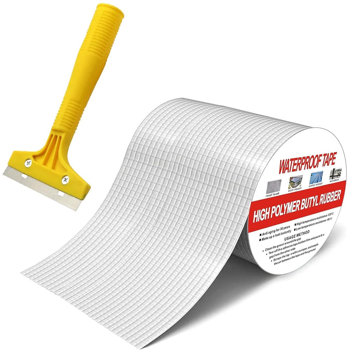 Butyl tape 4 inch x 16 voet - waterdichte tape - inclusief schoonmaakmes - ideaal voor reparaties aan RV’s - ShopVlot