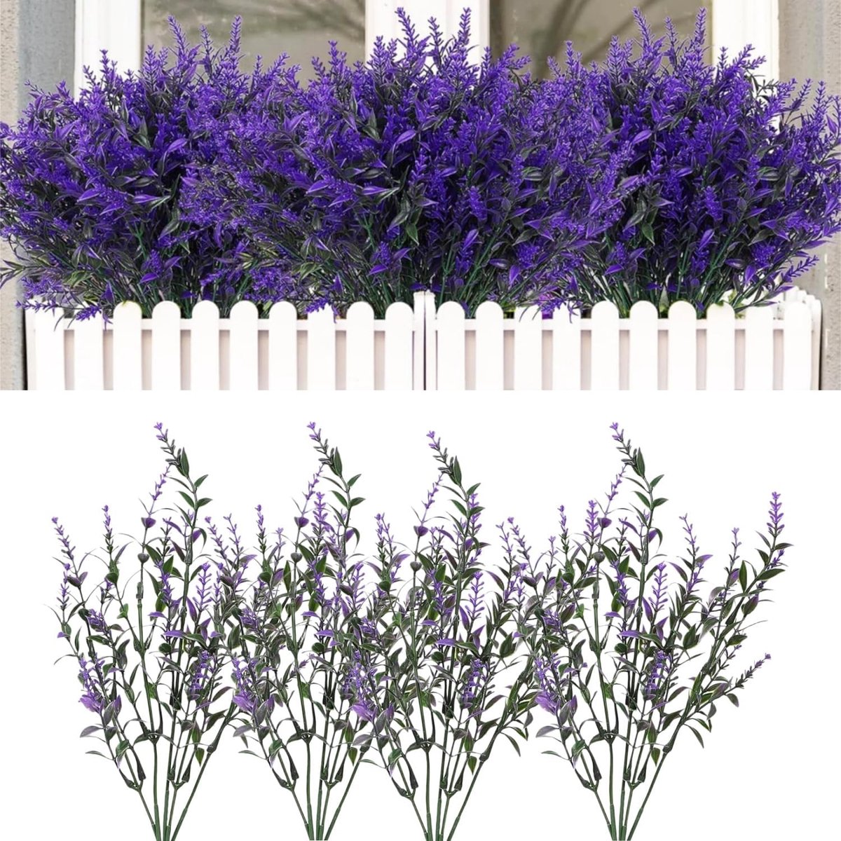 Kunstmatige lavendelbloemen 20 bundels - UV-bestendig plastic - decoratief voor binnen/buiten - ideaal voor bruiloften - ShopVlot