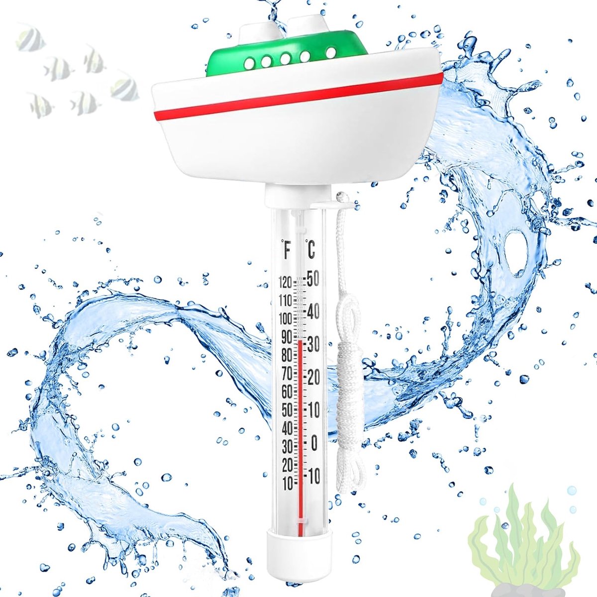 Solidchoice - Zwembadthermometer met Touw voor Eenvoudige Temperatuurmeting