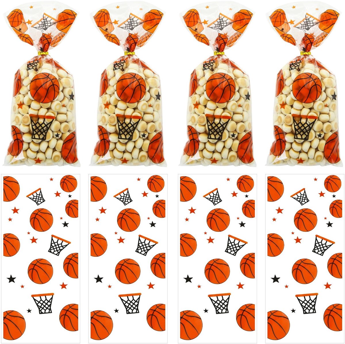Solidchoice - 100 Stuks Basketball Goodie Bags met Sterrenpatroon