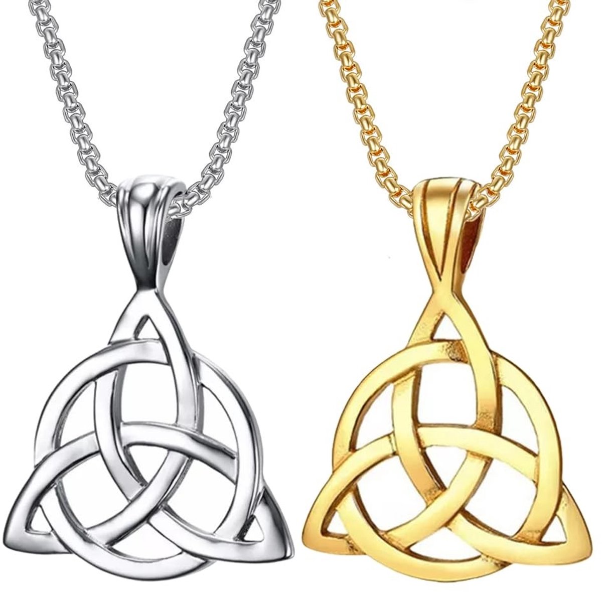 Solidchoice - Set van 2 Trinity Knot Kettingen voor Mannen en Vrouwen