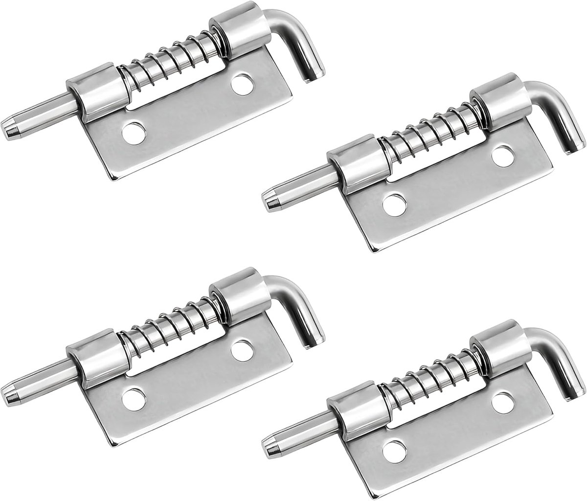 4 Stainless steel spring latches, Sliding latch with spring for door and cabinet - ShopVlot