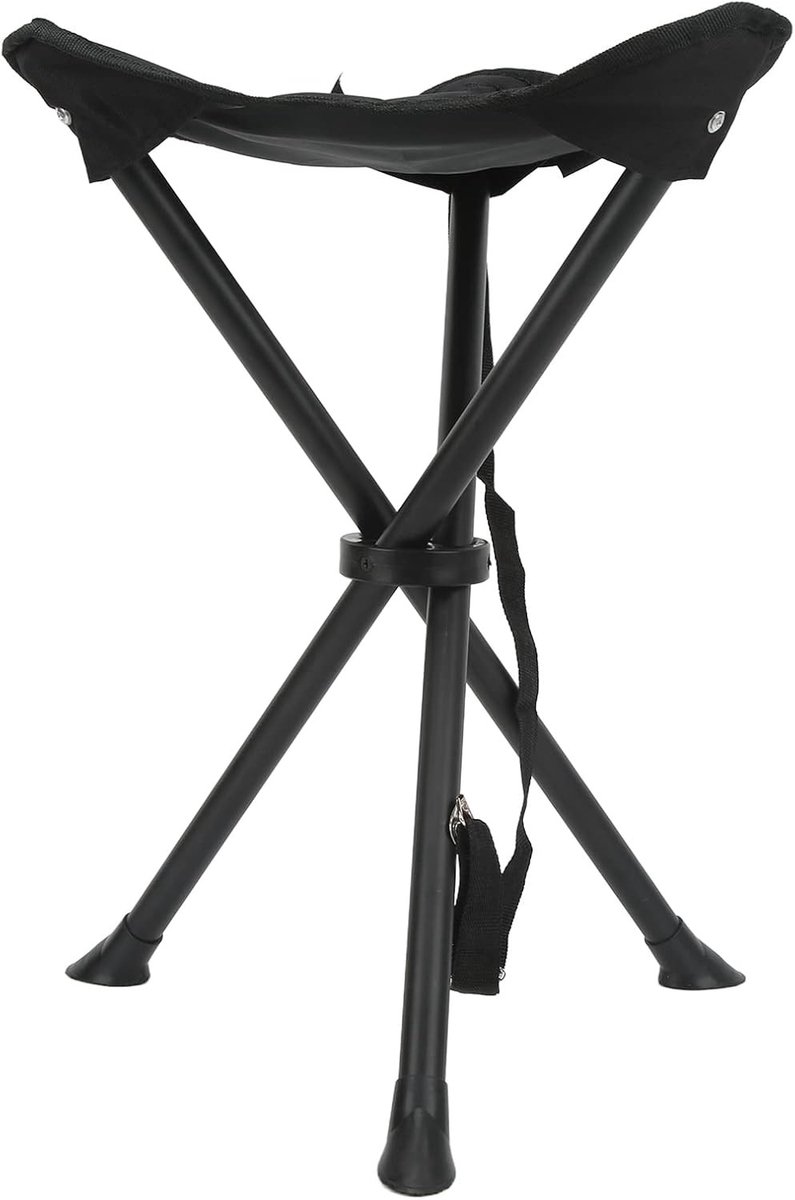 Vouwbare en compacte driepotige kruk, ideaal voor outdoor activiteiten zoals kamperen, vissen en jagen, tot 200 kg draagvermogen