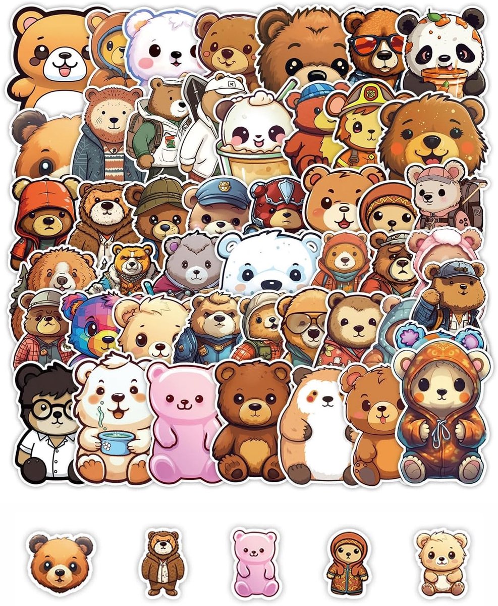50 stuks schattige vinylstickers voor waterfles, laptop, bagage, skateboardstickers voor volwassenen, tieners, meisjes - ShopVlot
