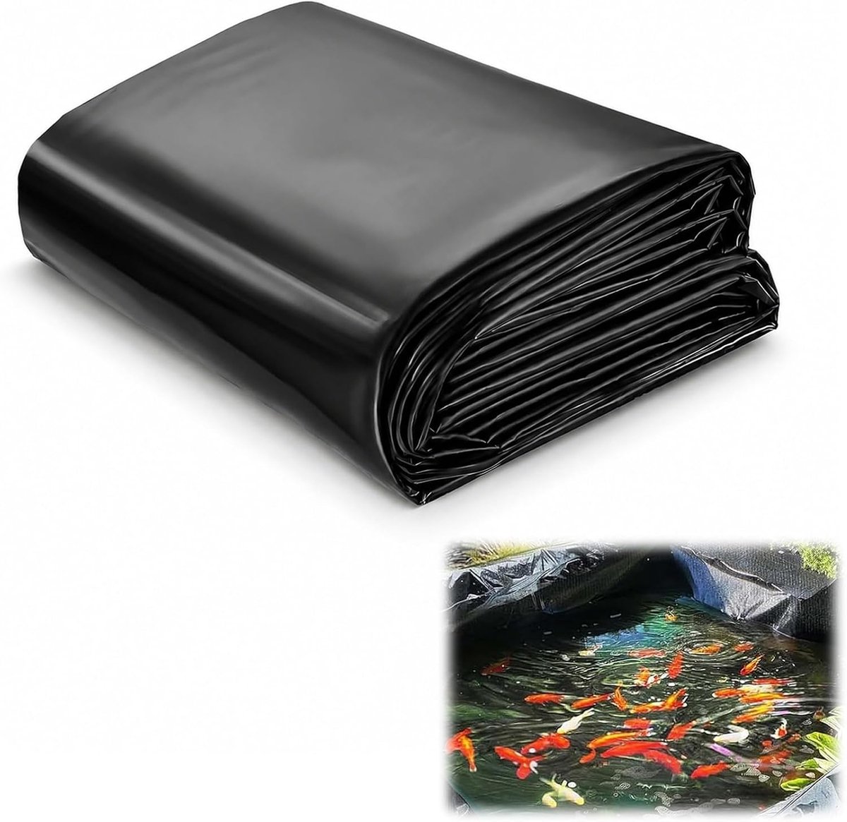 Vijverfolie 3 x 3 m - zwart HDPE - zwaarbelastbaar - ideaal voor visvijvers - ShopVlot