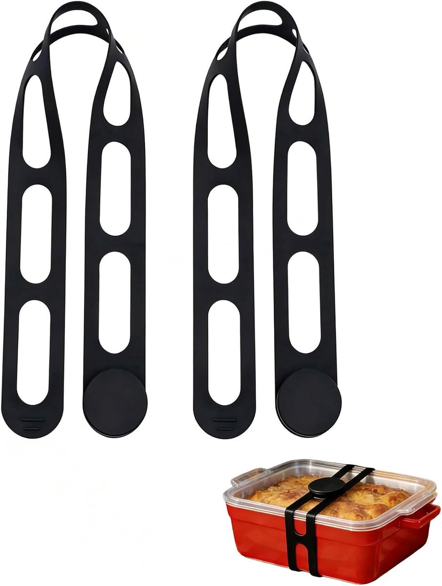 siliconen plakband set 2 stuks - herbruikbaar - veilig auto-lock design - ideaal voor potdeksels - ShopVlot