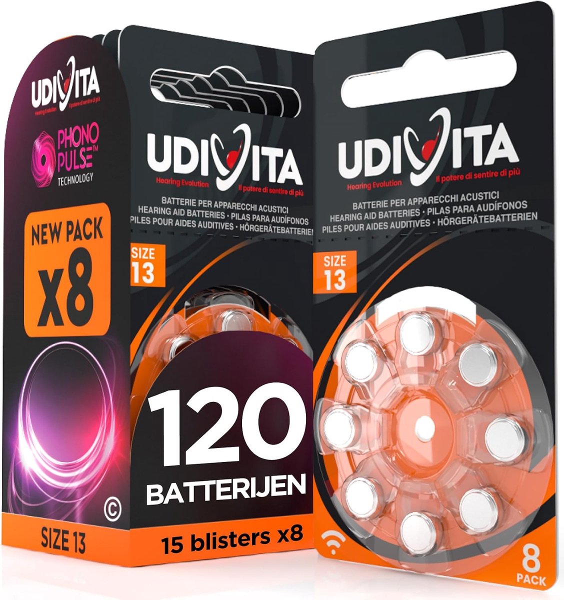Hoorapparaatbatterijen PR48 maat 13 - 120 stuks in 15 blisters - Zinklucht type - Betrouwbare energievoorziening - ShopVlot