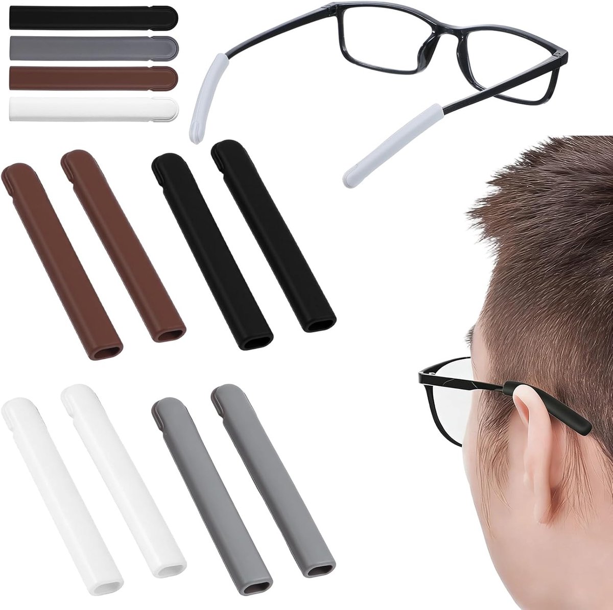 Brilpootjes antislip - zachte siliconen - universele brillenaccessoires - comfortabel gebruik - ShopVlot