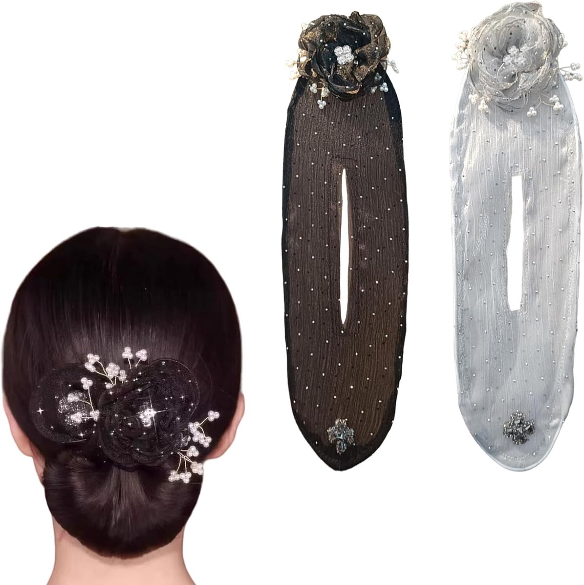 Haarrollers met Bloemenpatroon - Verstelbare Haardecoratie - Elegant Franse Bunt - Voor Stijlvolle Looks - ShopVlot