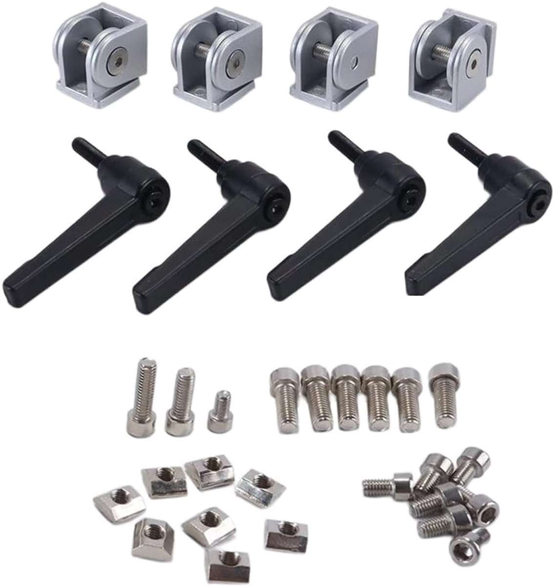Joint connector kit 4-delig - 6 mm aluminium profiel - verstelbare hoekverbinder - voor 3D-printer profielen - ShopVlot