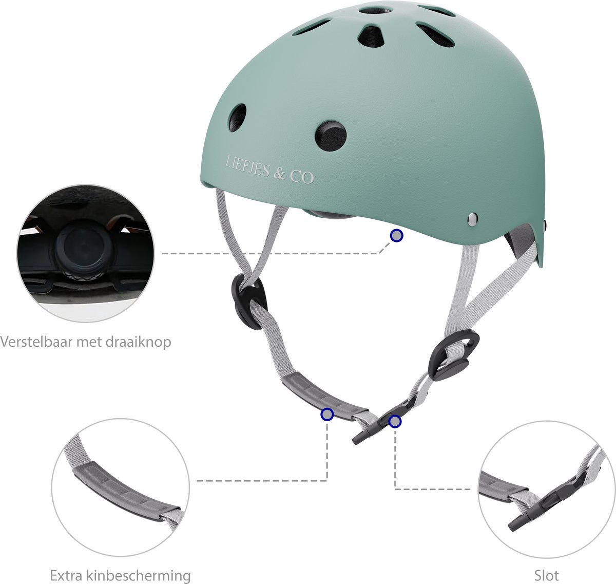 Liefjes & Co Kinderstep – Met Kinderhelm - Lichtgevende Wielen – Saliegroen — afbeelding 4