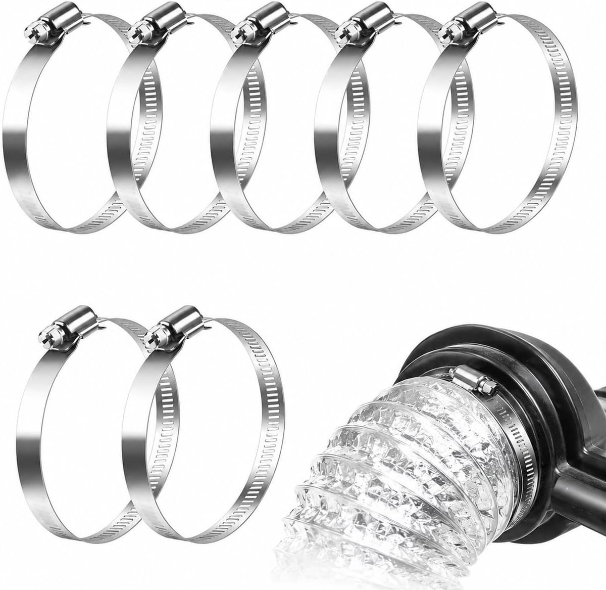Slangklemmen 91-114 mm - RVS - Verstelbare schroefklemmen - Voor stevige verbindingen - ShopVlot
