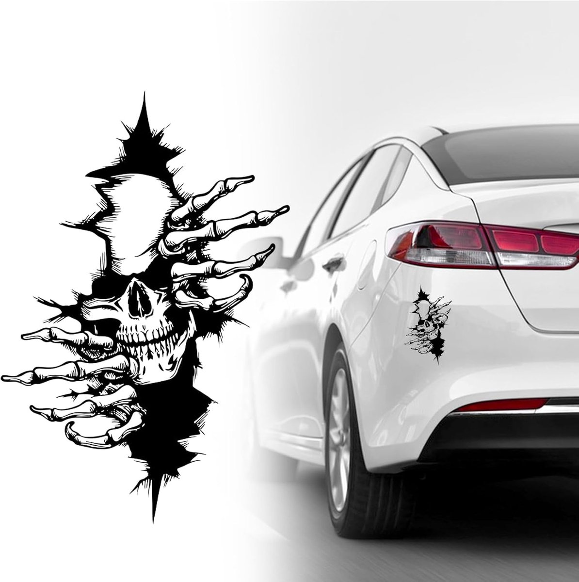 Auto Stickers Skull - Grote Maat 32 x 22 cm - 3D Horror Ontwerp - Perfect voor Halloween Decoratie - ShopVlot
