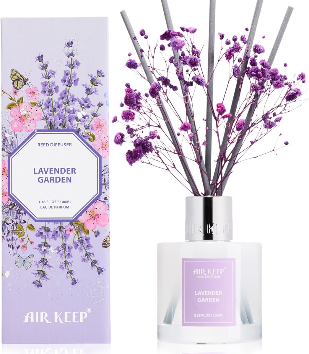 Rietdiffuser 100ml - Lavendelgeur - Decoratieve geurstokjes - Ontspan in de slaapkamer - ShopVlot