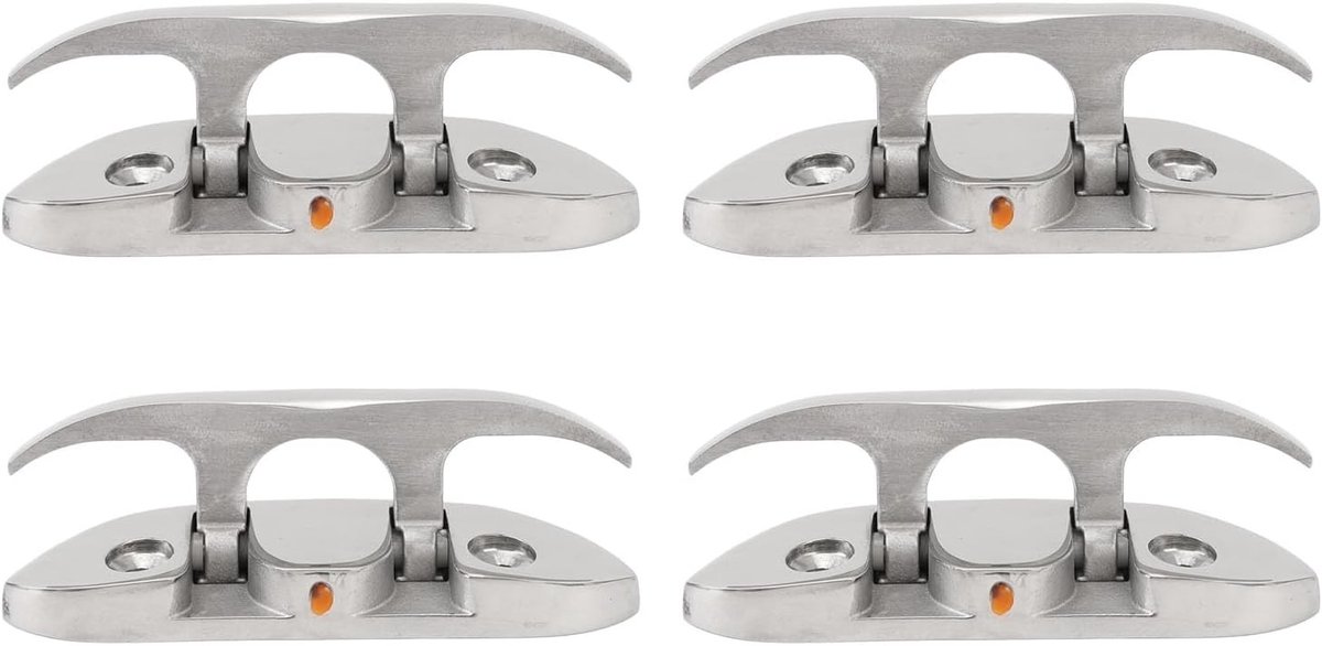 Set van 4 Vouwbare RVS Bootcleats van 4,7 Inch voor Marine Dock en Mooring Rope Accessoires voor Inflatable Schepen en Jachten