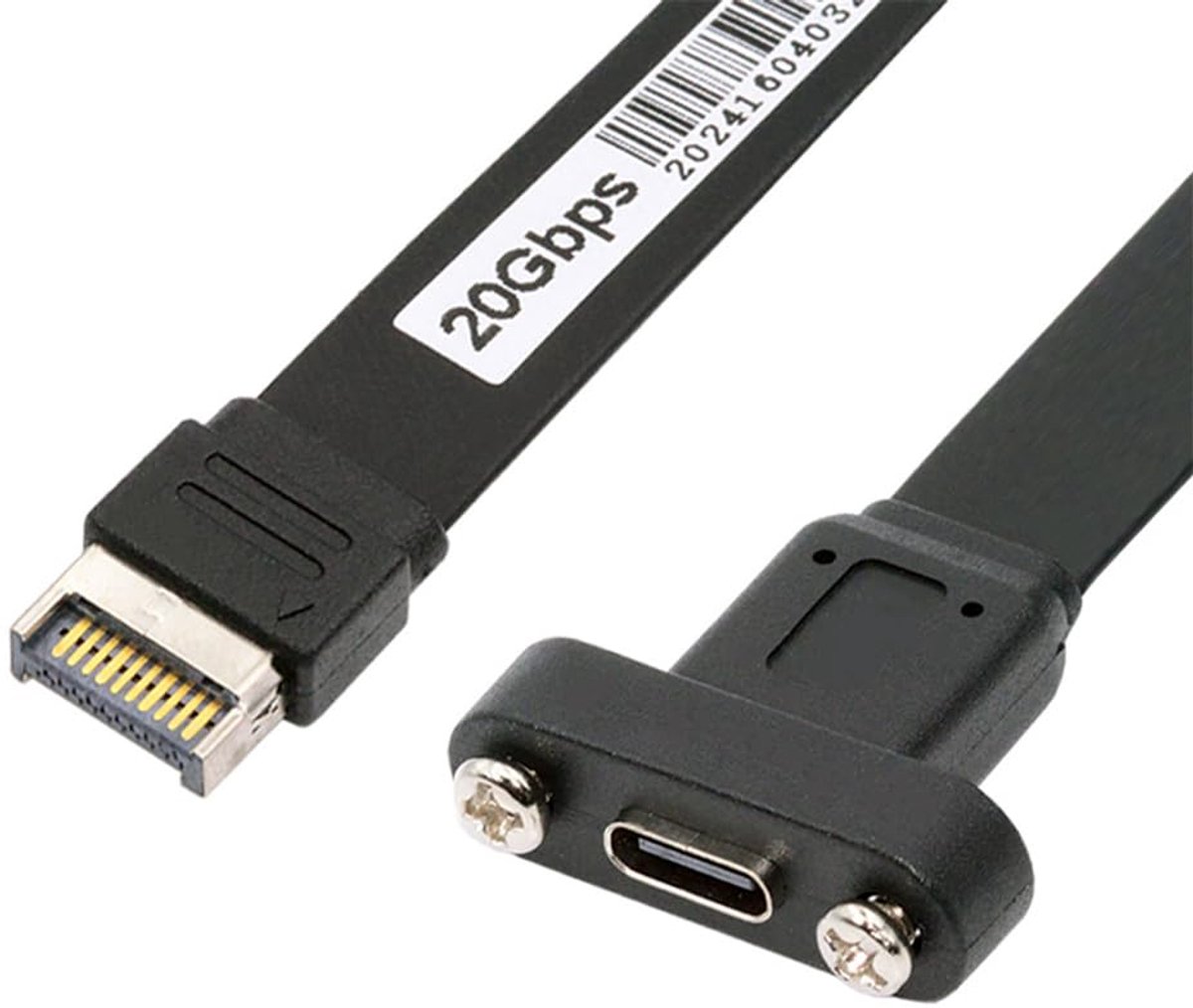 USB 3.2 20Pin Type-E IDC Front Panel Header to USB-C Type-C Female Extension Cable 20Gbps with Panel Mount Screw - ShopVlot