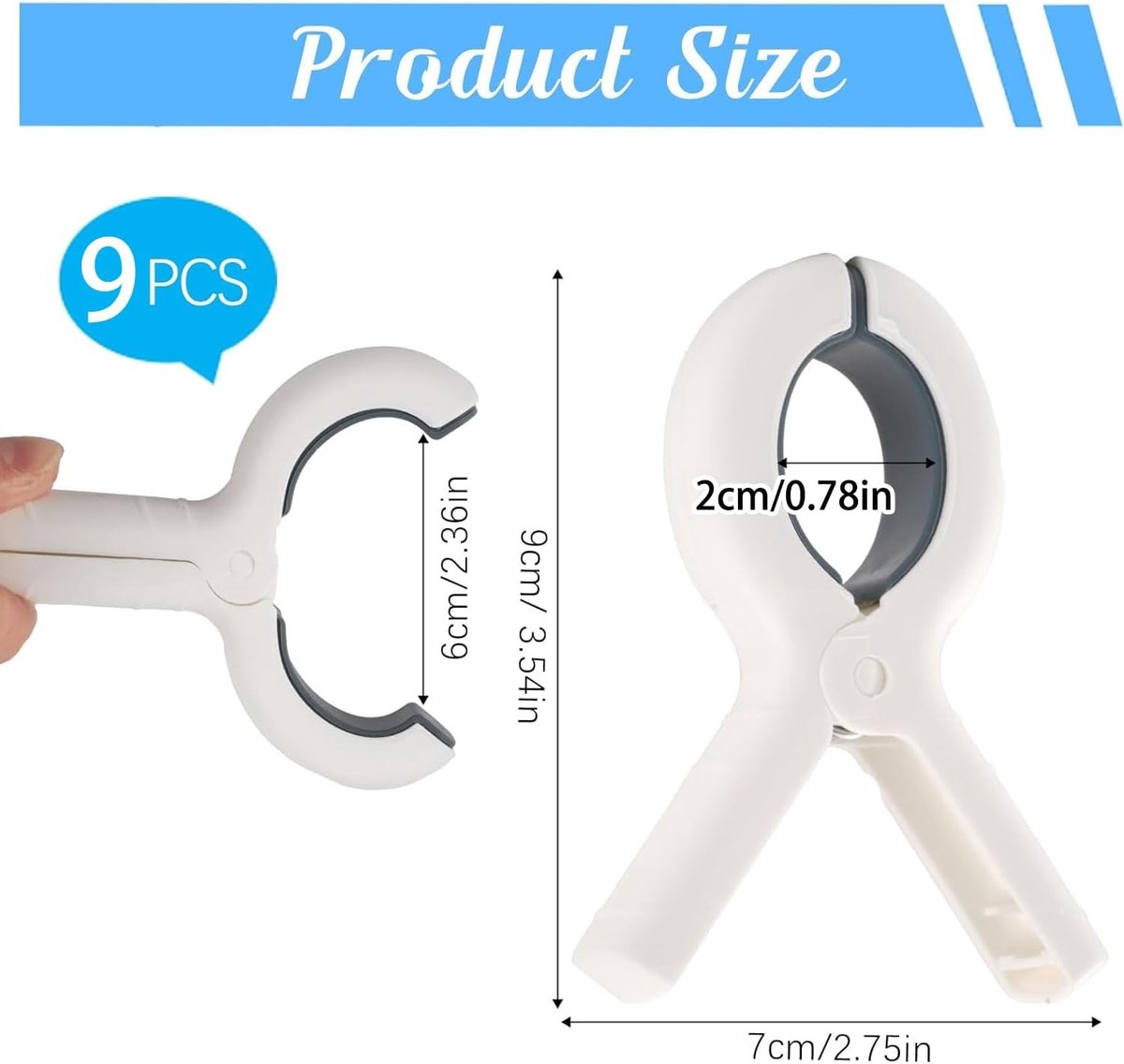 Beach Towel Clips for Sun Loungers, Set of 9, Large Windproof Clips for Laundry and Bath Towels - ShopVlot