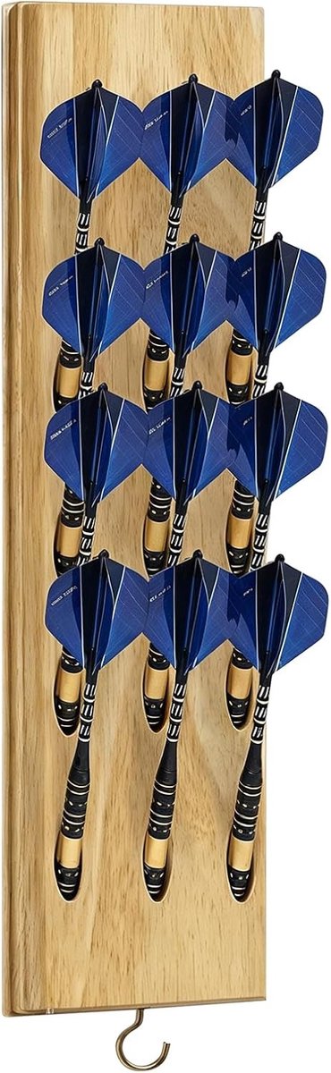 Massief houten darthouder voor 12 dartpijlen, praktische wandopslag en dartaccessoires voor soft- en stalen darts