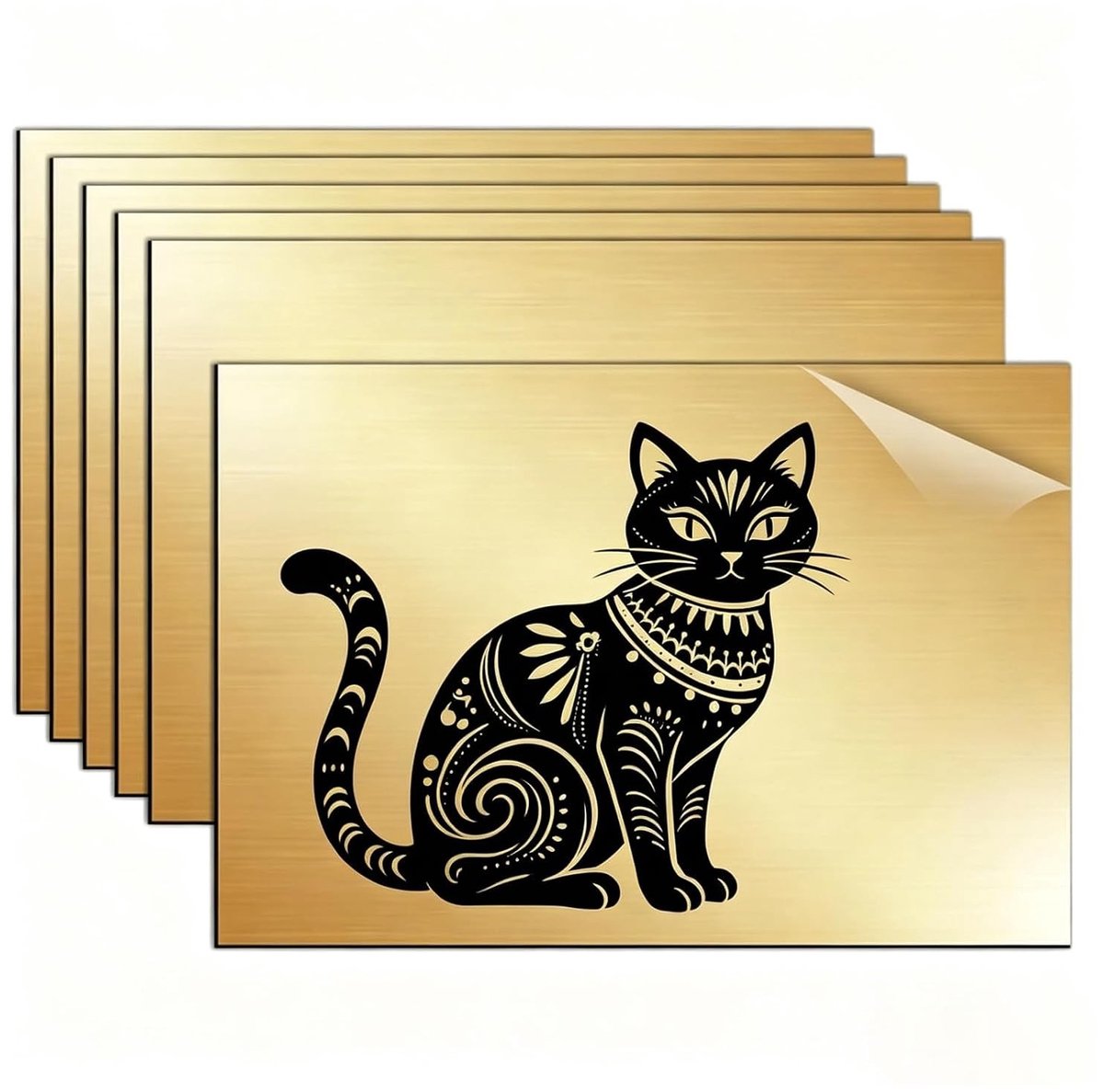 ABS Plastic Plaat voor Lasergravure, 30 x 20 cm, 1.3 mm Dikte, Ideaal voor DIY Projecten en Creatief Knutselen, Zwart op Geborsteld Goud