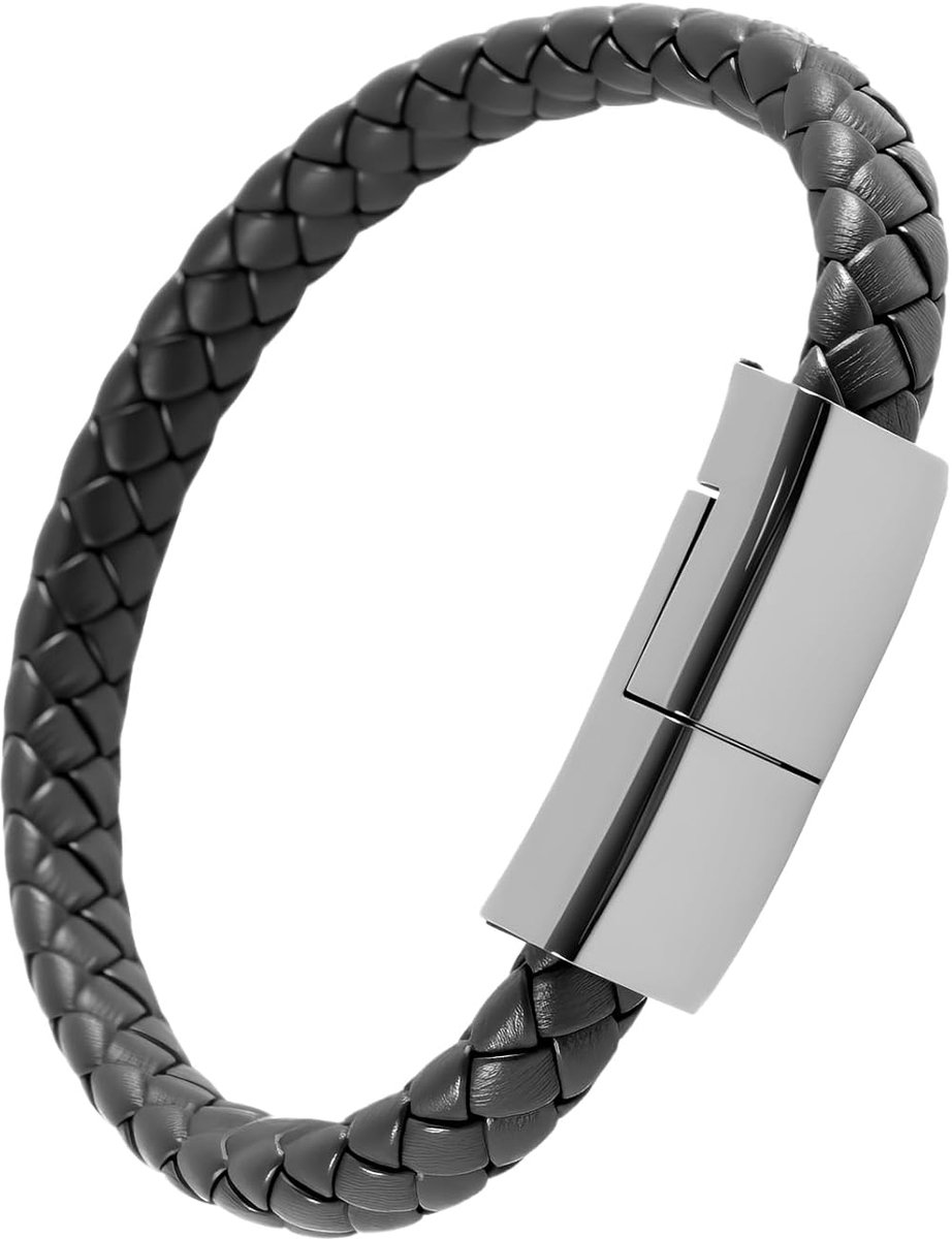 USB C naar iOS kabel 22,5 cm - leren armband - snel opladen en datatransfer - ideaal voor onderweg - ShopVlot