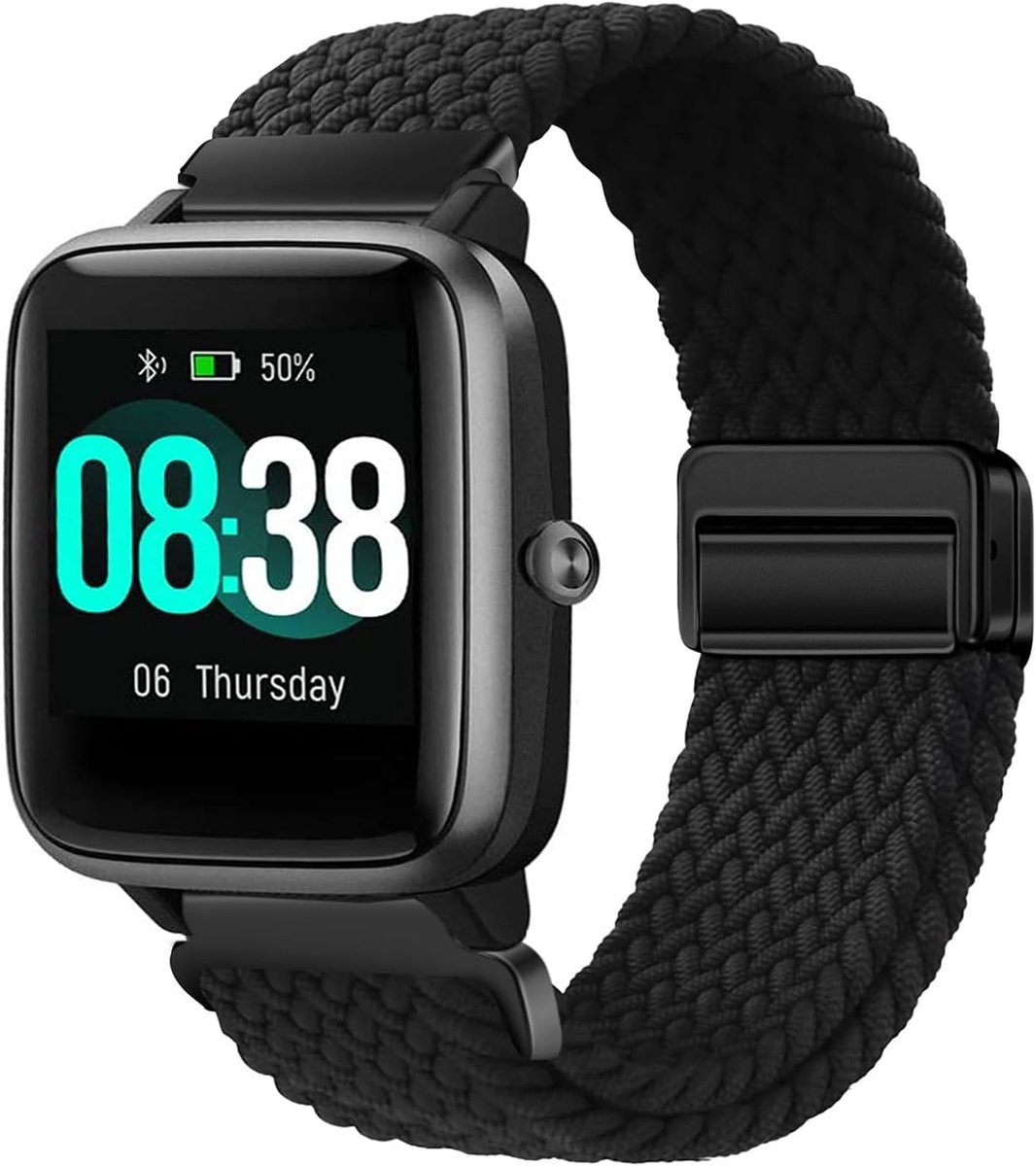 Nylon gevlochten band 19mm - elastische smartwatch strap - comfortabel en duurzaam - voor verschillende modellen - ShopVlot