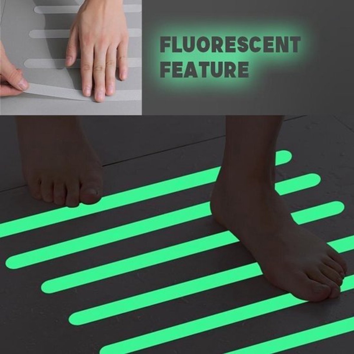 Anti slip Strips Badkamer 12 Stuks - Antislip Stickers - Antislip - fluorescerend - Zelfklevende Antislip Strips - Antislip stickers douche - Trap - Badkamer - Veiligheid - Transparant