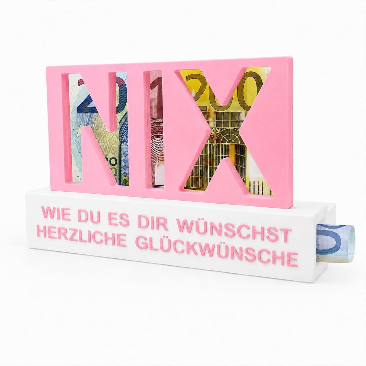 Geldgeschenk voor verjaardag - Roze brieven met bankbiljettenperforatie - Humoristisch en creatief - ShopVlot